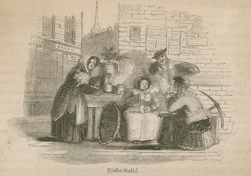 Kaffeestand in einer Londoner Straße von English School