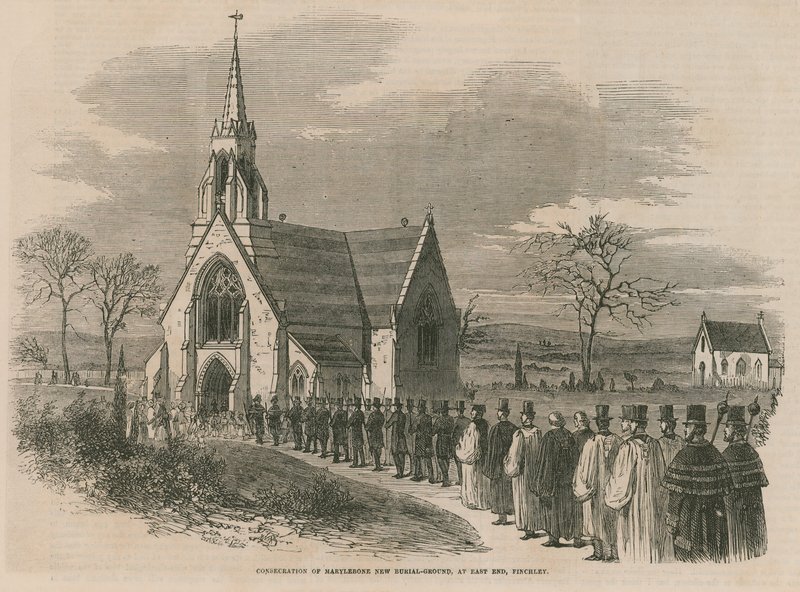 Weihe des neuen Begräbnisplatzes von Marylebone von English School
