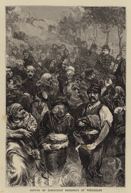 Konvoi kommunistischer Gefangener in Versailles (Gravur) von English School