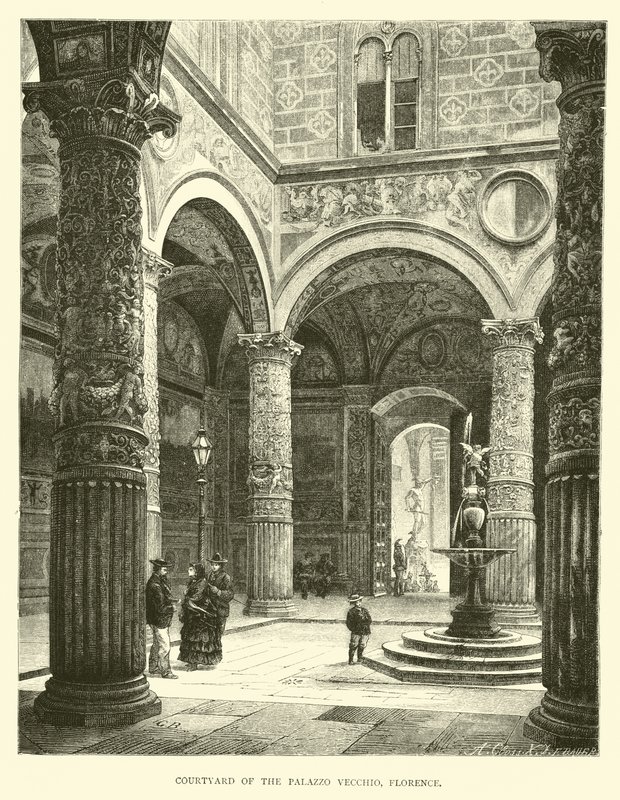 Innenhof des Palazzo Vecchio, Florenz von English School