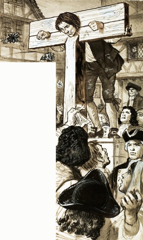 Daniel Defoe im Pranger von English School