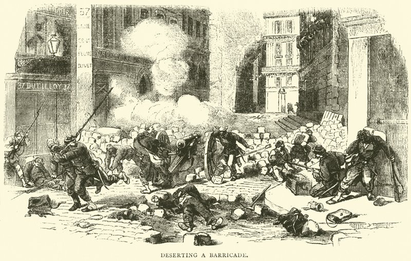 Verlassen einer Barrikade, April 1871 von English School