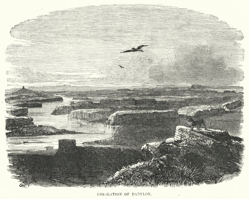 Verwüstung Babylons (Gravur) von English School