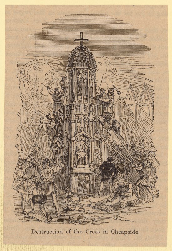 Zerstörung des Kreuzes in Cheapside von English School