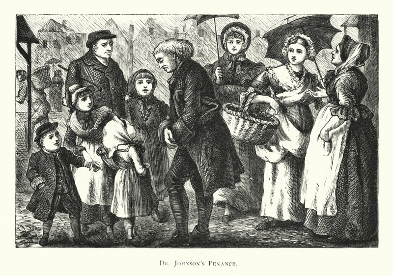 Dr. Johnsons Buße (Gravur) von English School