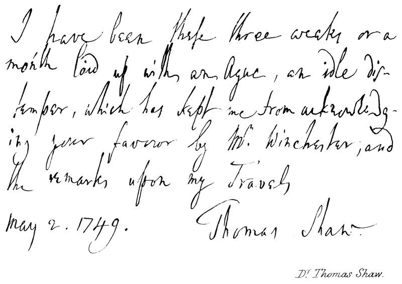 Dr. Thomas Shaw von English School
