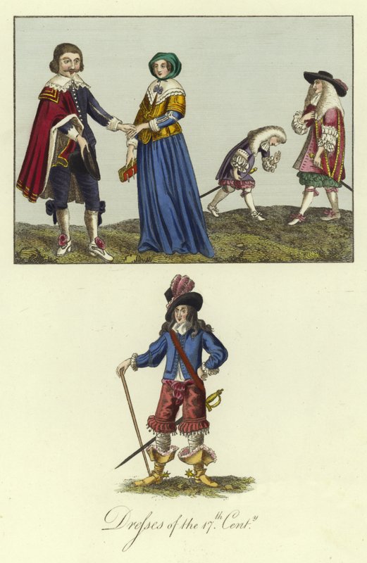 Kleider des 17. Jahrhunderts von English School