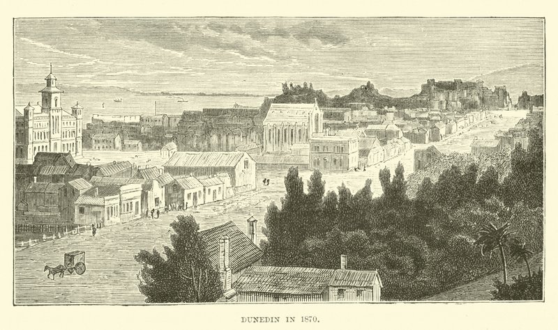 Dunedin im Jahr 1870 von English School