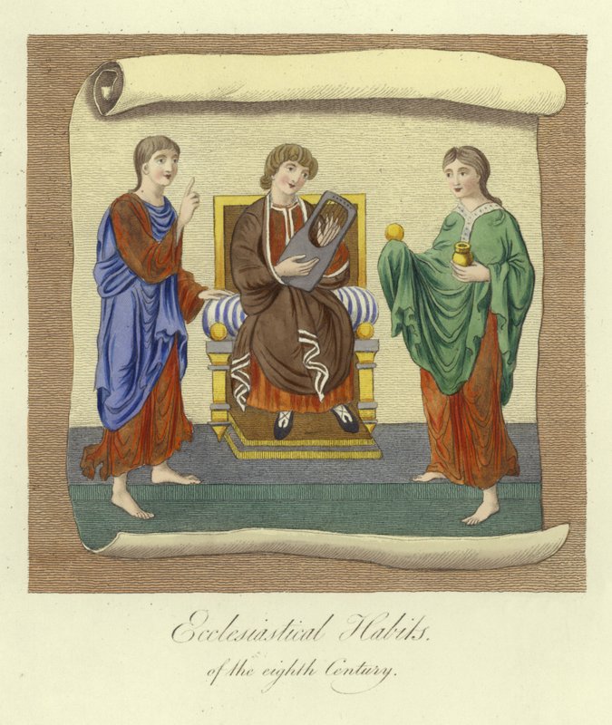 Kirchliche Gewänder des 8. Jahrhunderts von English School