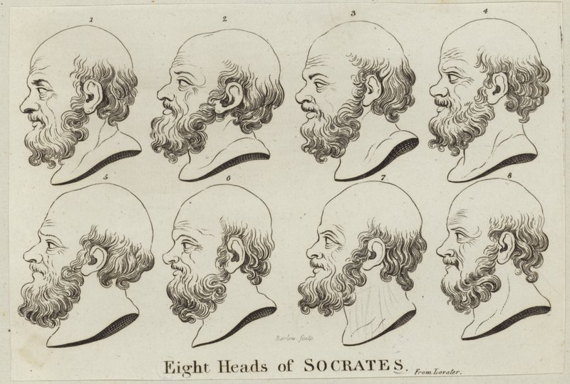 Acht Köpfe von Sokrates von English School