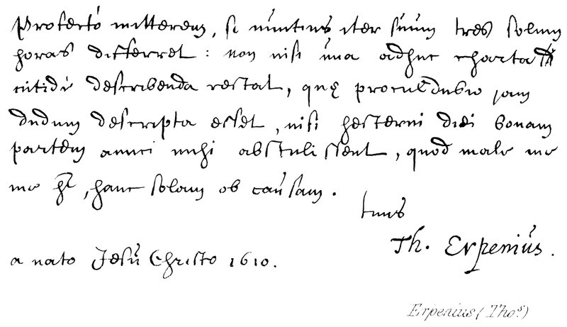Thomas Erpenius von English School
