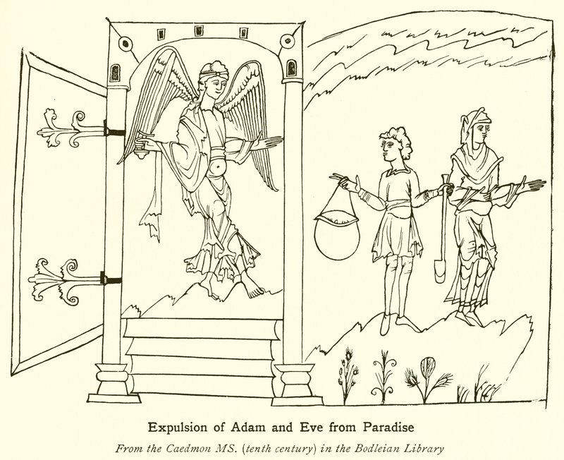 Vertreibung von Adam und Eva aus dem Paradies von English School