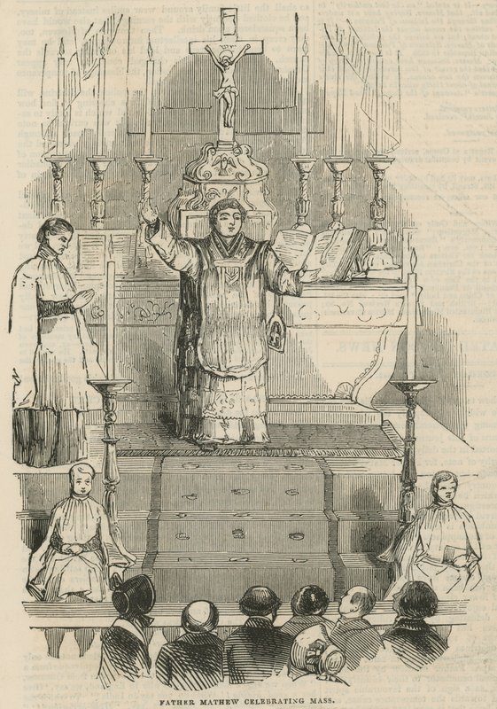 Pater Theobald Mathew feiert Messe von English School