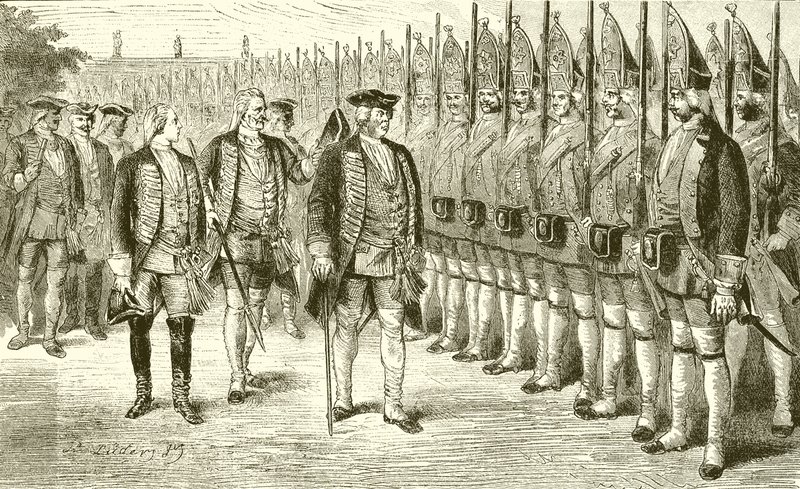 Friedrich Wilhelm I. und seine Riesengarde von English School
