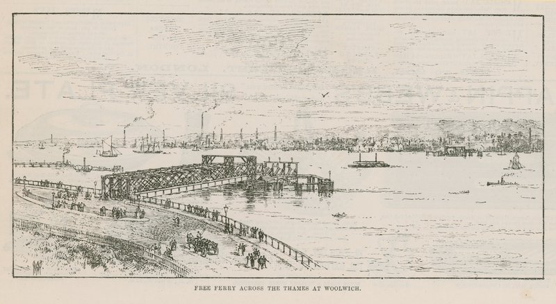 Kostenlose Fähre über die Themse in Woolwich von English School