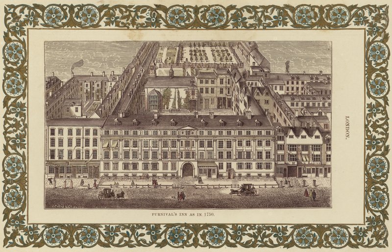 Furnivals Inn im Jahr 1750 von English School