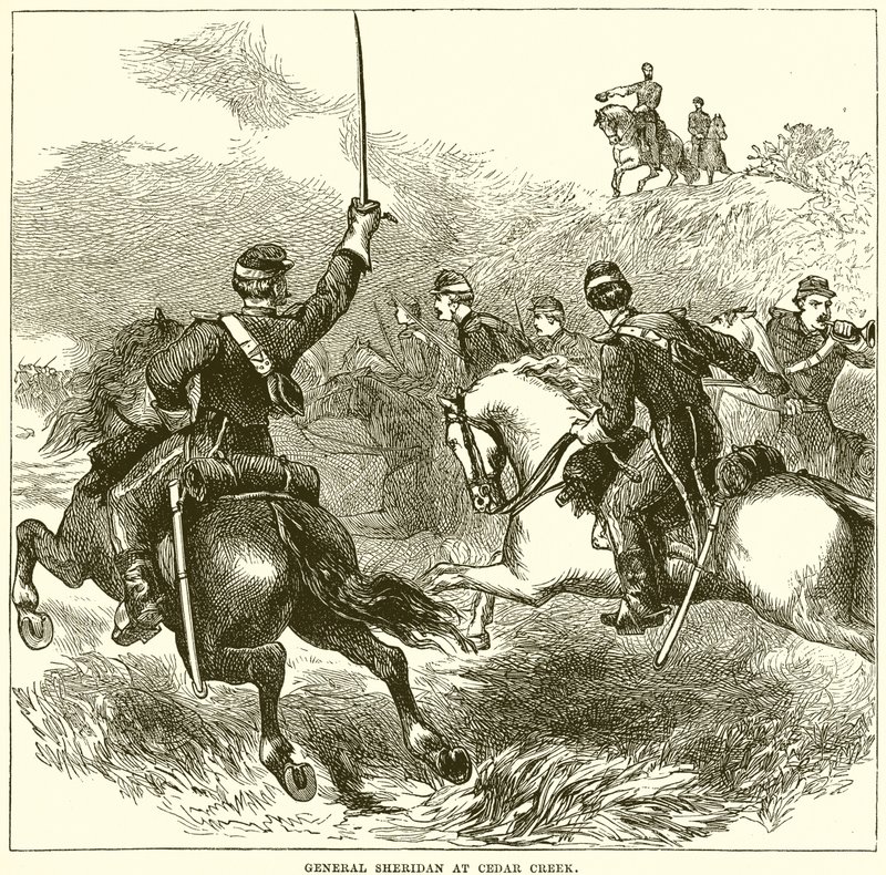 General Sheridan bei Cedar Creek von English School