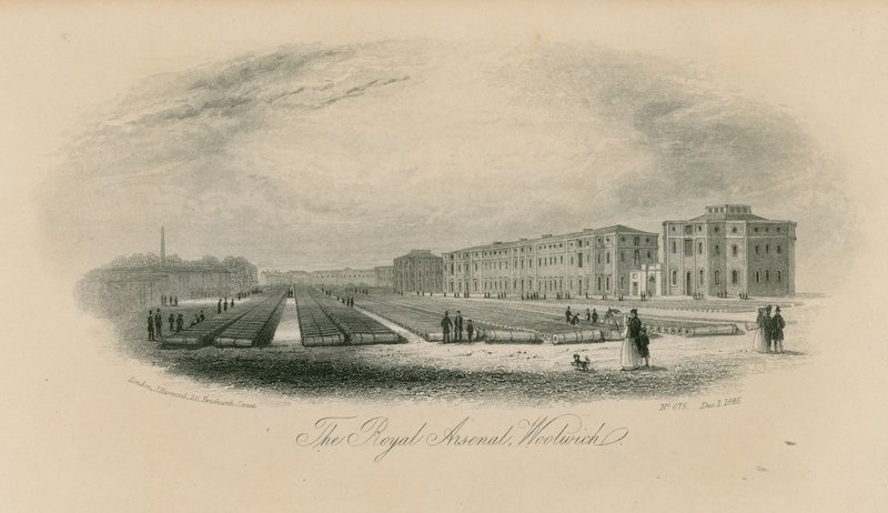 Gesamtansicht des Königlichen Arsenals von English School