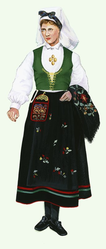 Mädchen in Tracht von English School
