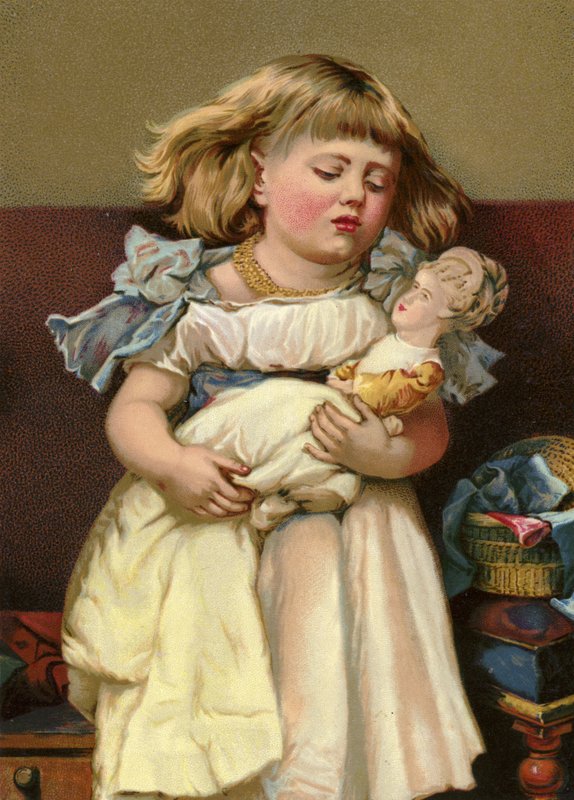 Mädchen mit kranker Puppe von English School