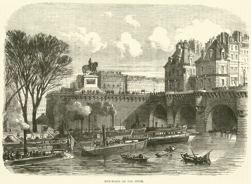 Kanonenboote auf der Seine, November 1870 von English School