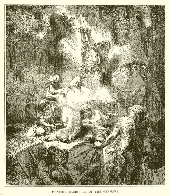 Heidnische Opfer der Germanen von English School