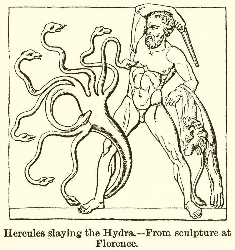 Herkules tötet die Hydra von English School