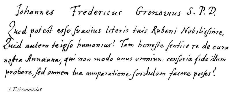 I. F. Gronovius von English School