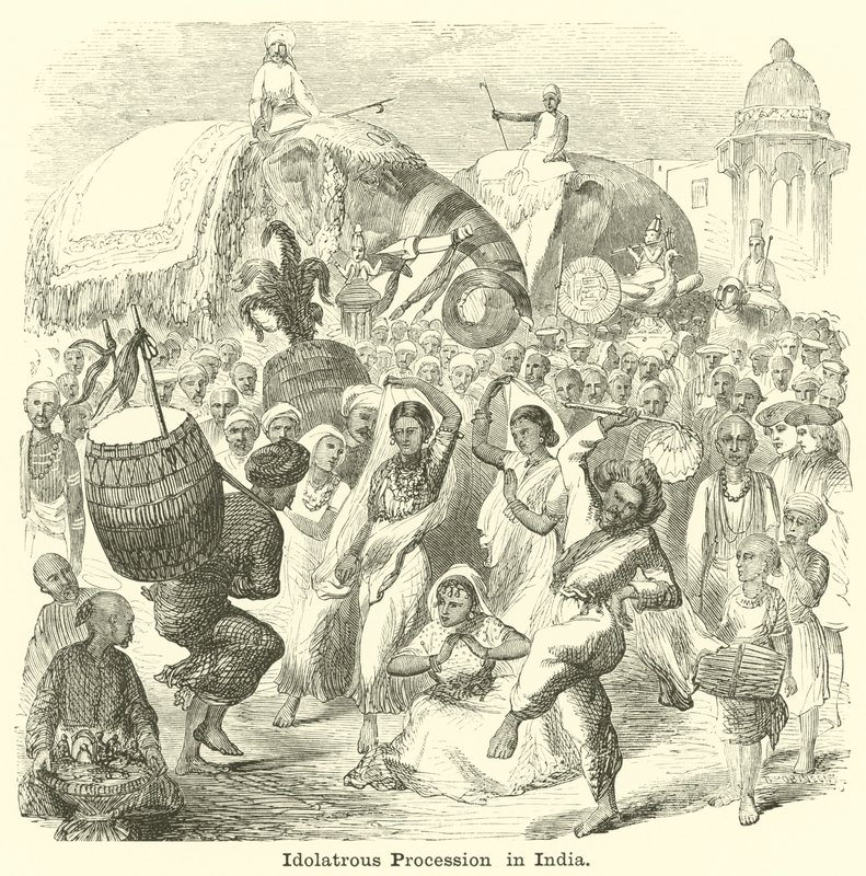 Götzenprozession in Indien von English School