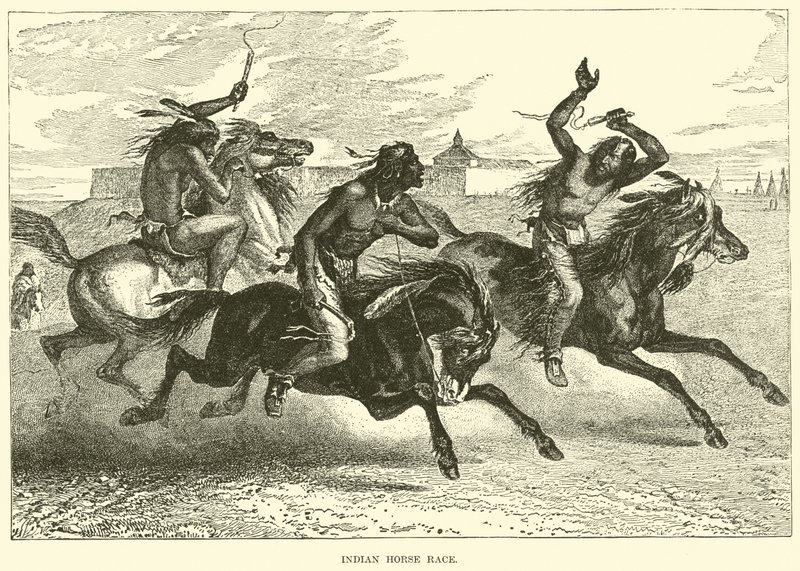 Indianisches Pferderennen von English School