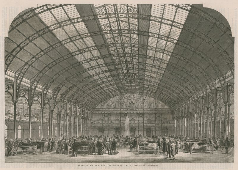 Innenansicht der neuen Landwirtschaftshalle von English School