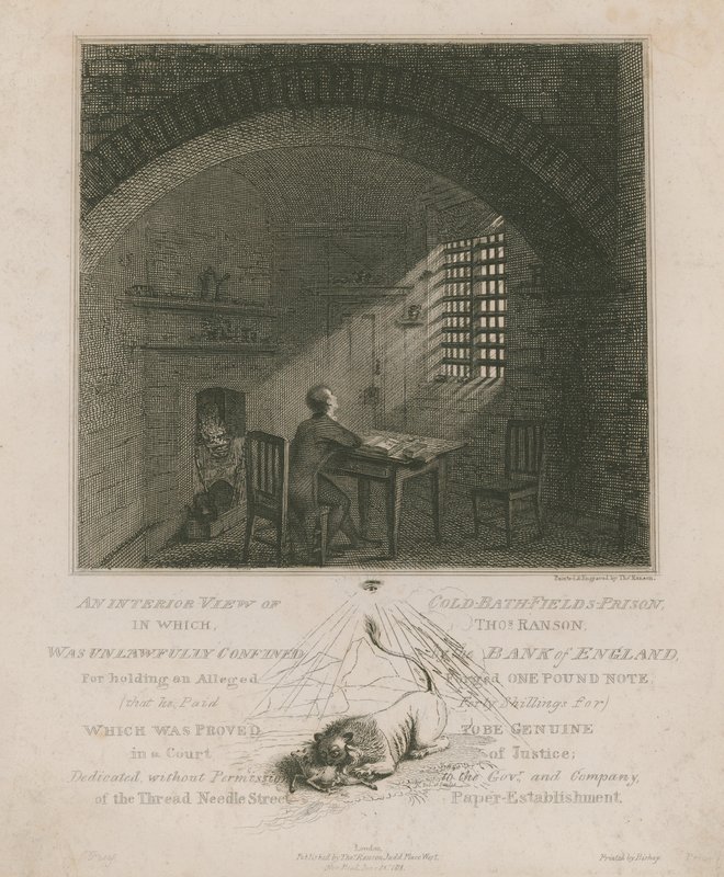 Innenansicht des Coldbath Fields Gefängnisses von English School