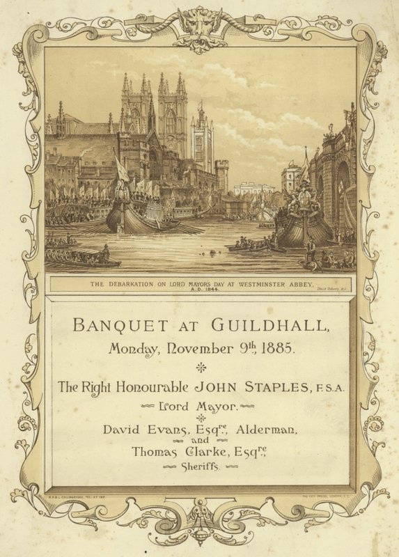 Einladung zu einem Bankett in der Guildhall von English School