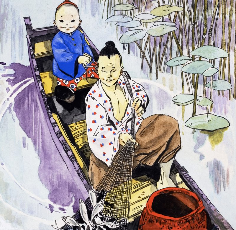 Japanisches Fischen von English School