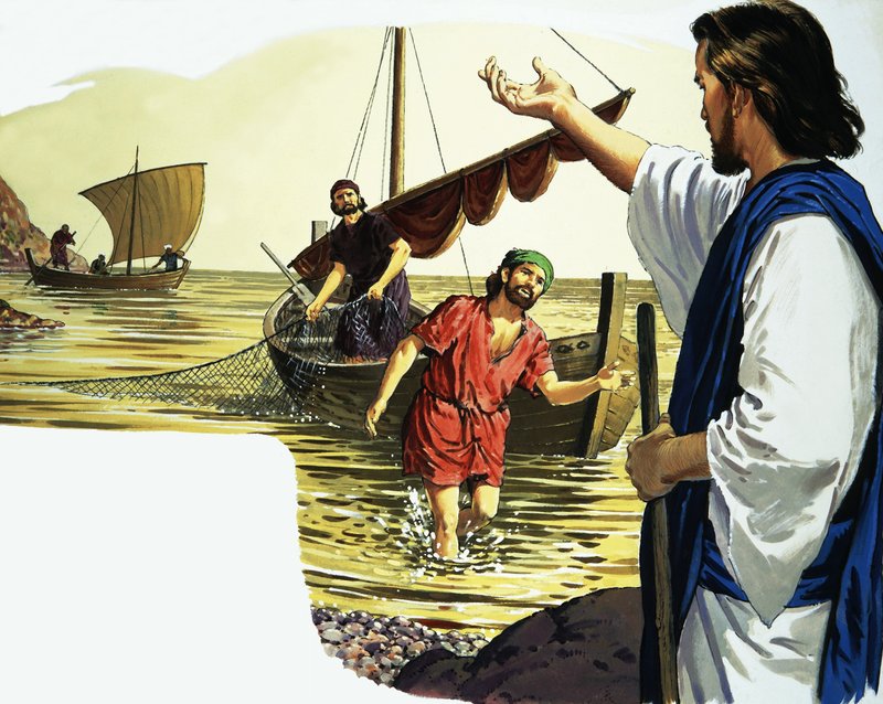 Jesus Christus mit Fischern von English School