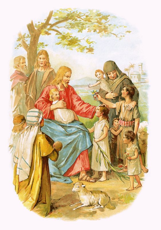 Jesus segnet die Kinder von English School