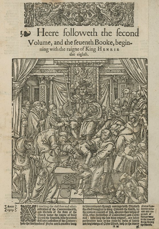 König Heinrich VIII. trampelt auf dem Papst von English School