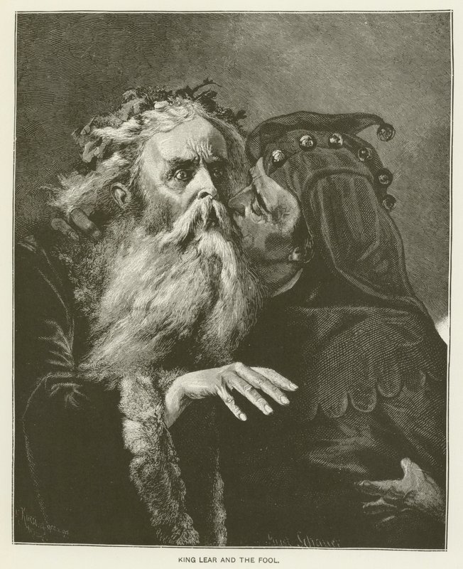 König Lear und der Narr (Gravur) von English School