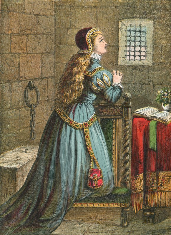Lady Jane Grey beim Beten von English School