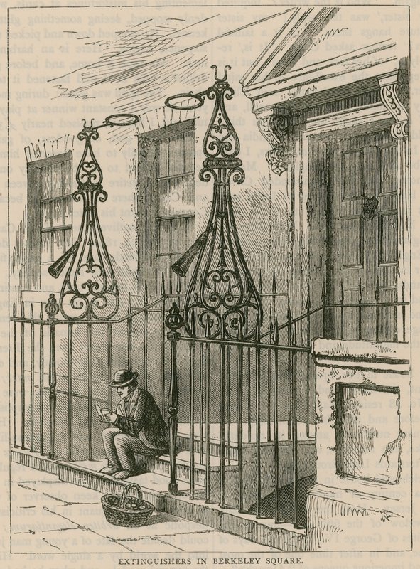 Lampenlöscher im Berkeley Square, London von English School
