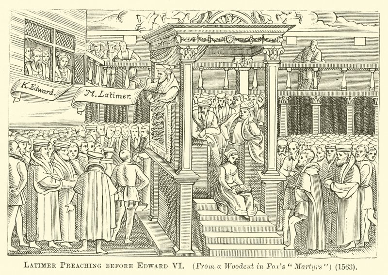 Latimer predigt vor Edward VI. von English School