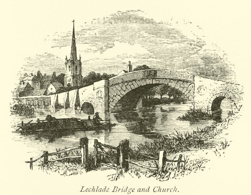 Lechlade Brücke und Kirche von English School