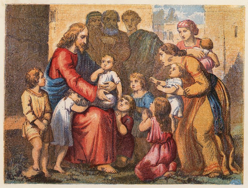 Kleine Kinder zu Jesus gebracht von English School