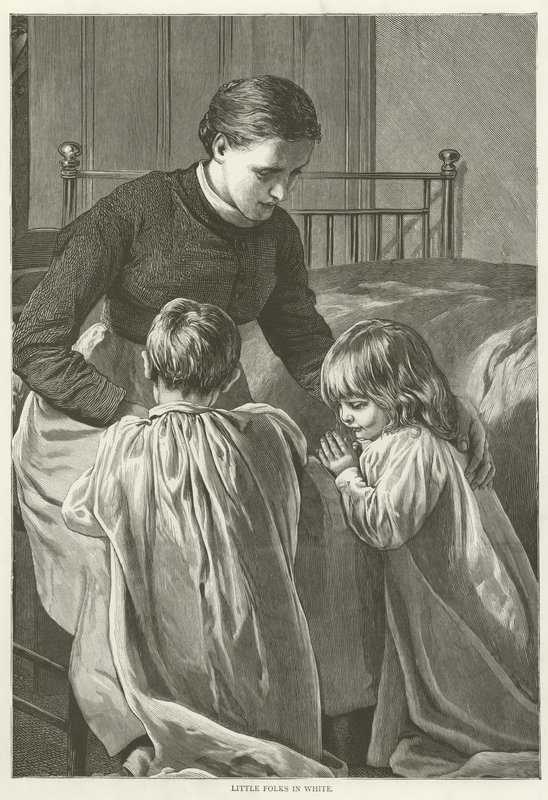 Kleine Leute in Weiß von English School