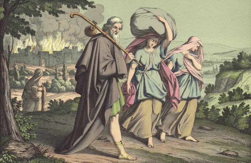 Lot flieht aus Sodom von English School