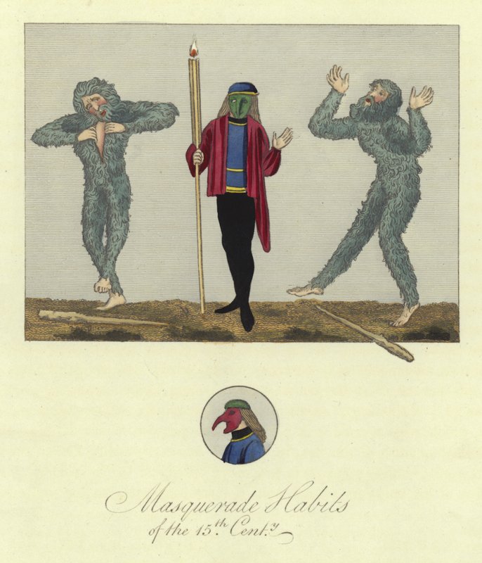 Maskerade-Gewohnheiten des 15. Jahrhunderts von English School