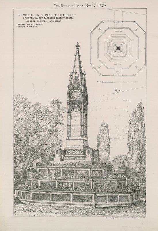 Denkmal in den St. Pancras Gärten von English School
