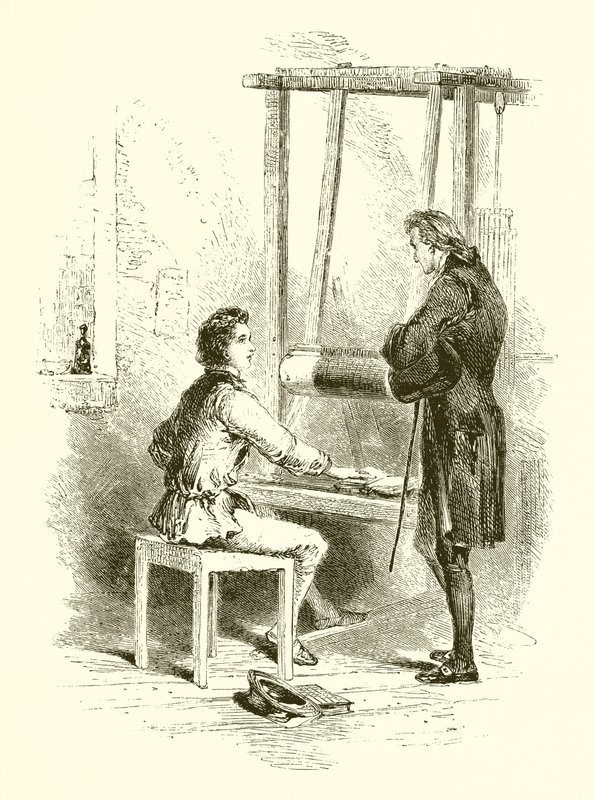 Milner von dem Webstuhl gerettet von English School
