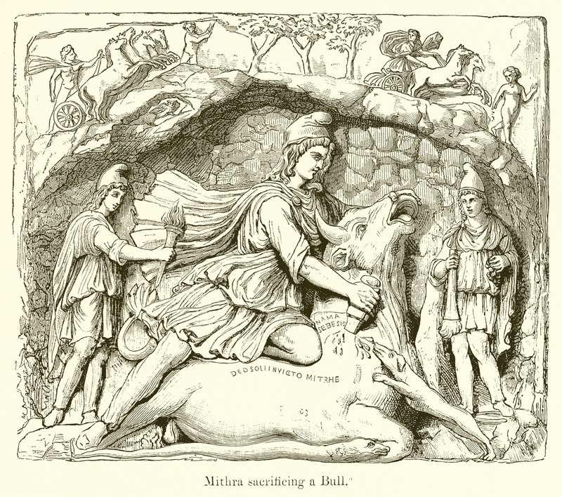 Mithra opfert einen Stier von English School