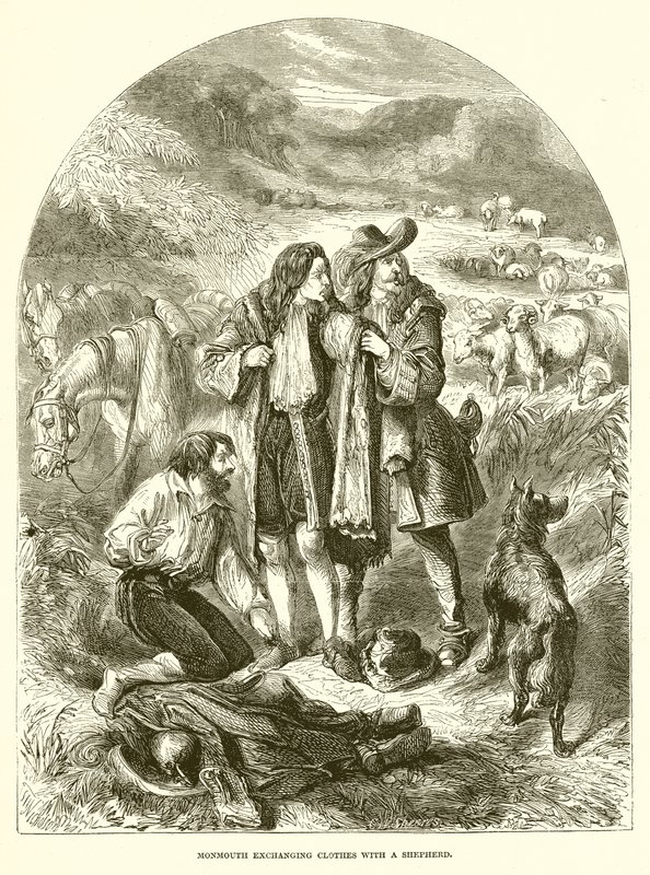 Monmouth tauscht Kleidung mit einem Schäfer von English School